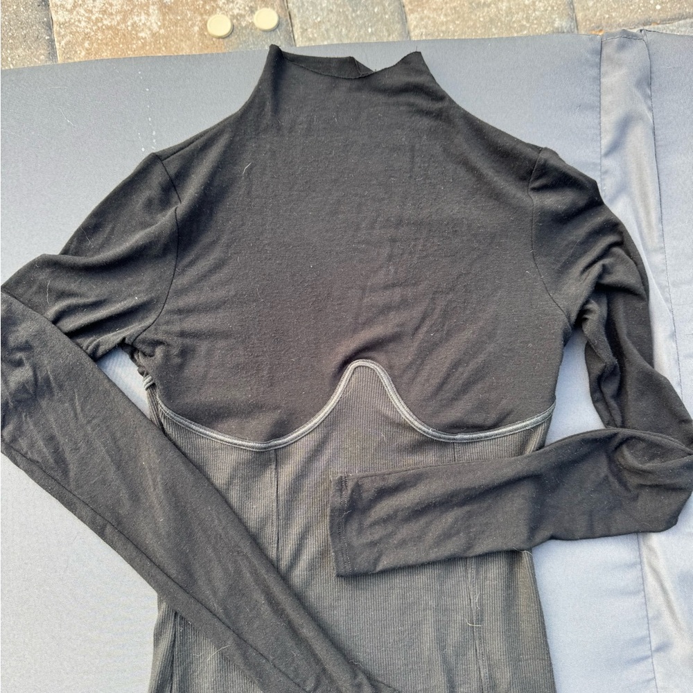 Joah Brown Black Long Sleeve Top